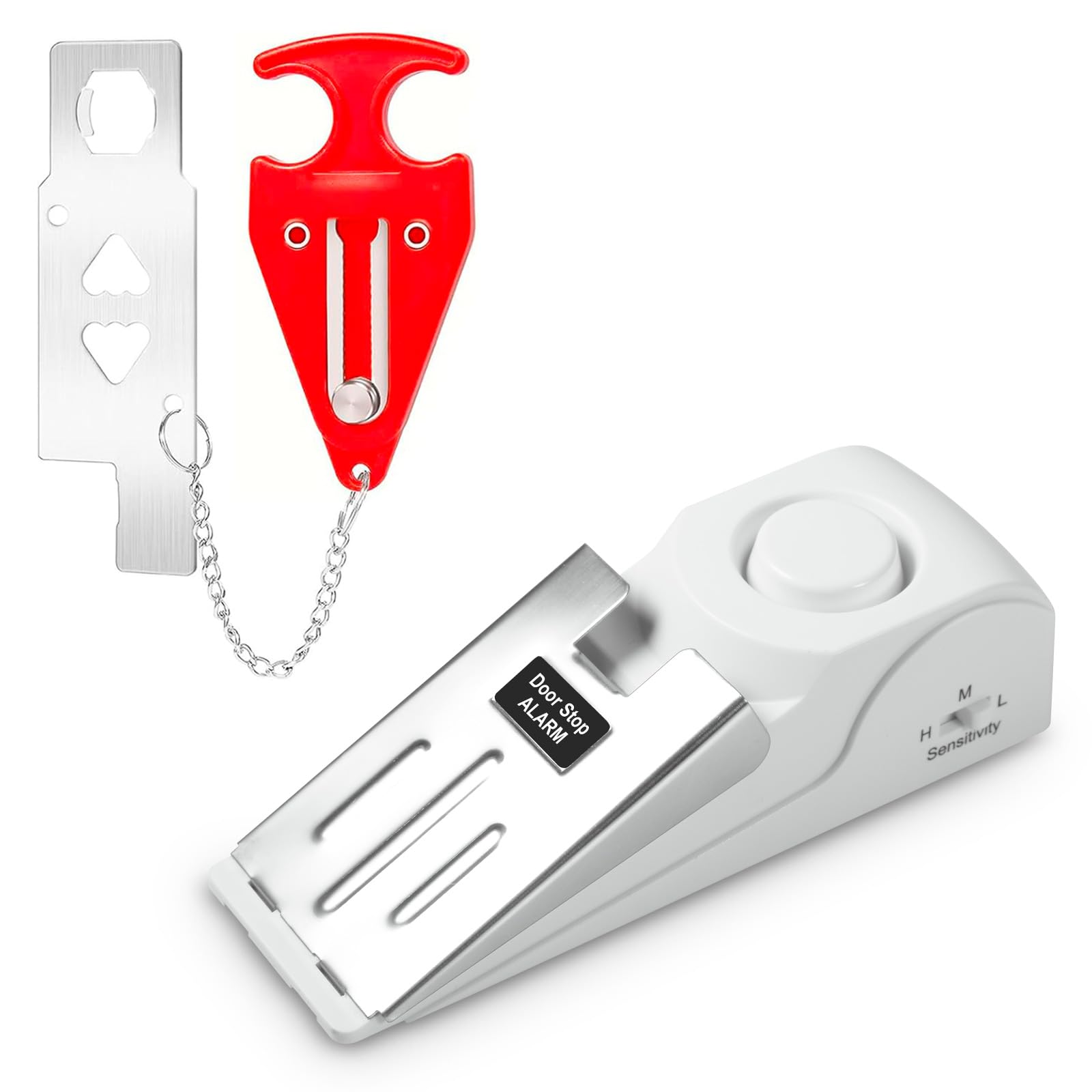 Home Security Installation - Alarma de tope de puerta portátil,