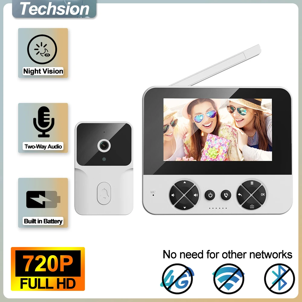 Home Security Ring Camera - Cámara de videoportero inteligente inalámbrica de