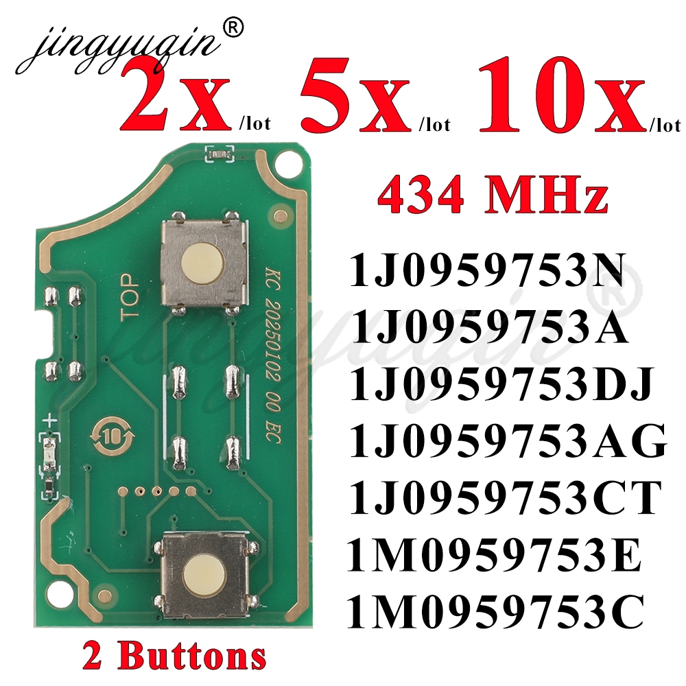 Keypad Alarm Panel - 2/5/10 Piezas 1J0959753A/N/DJ/AG/CT 1M0959753E/C 434Mhz para