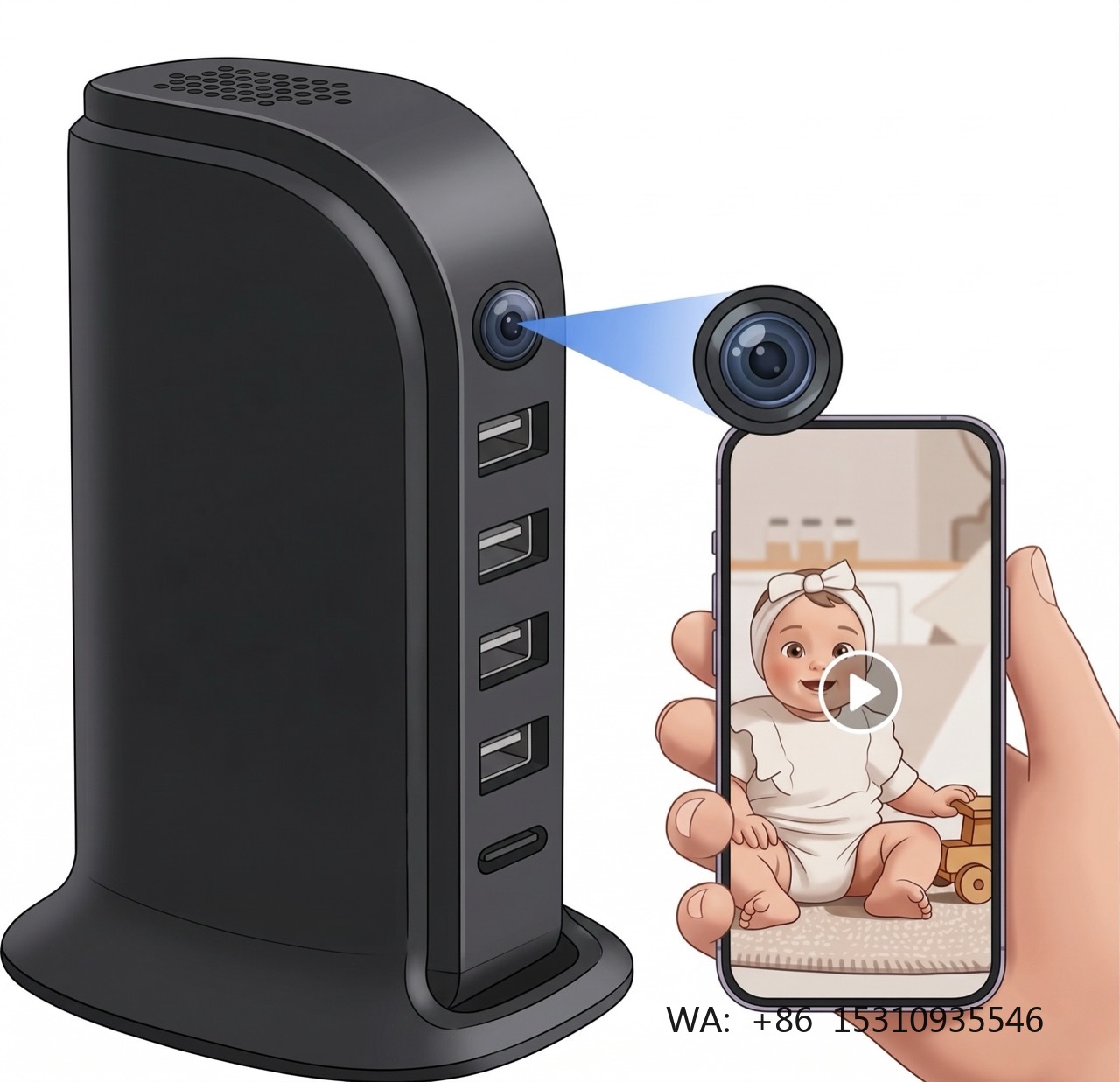 Home Security Wifi Camera - Cámara de Seguridad Wi-Fi Compacta para
