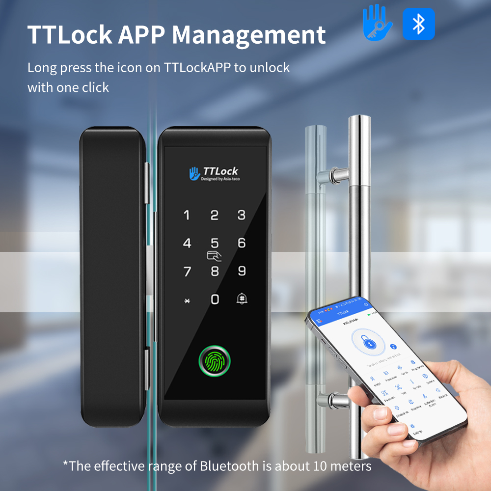 Home Security Safe - TTLOCK cerradura de vidrio inteligente reconocimiento