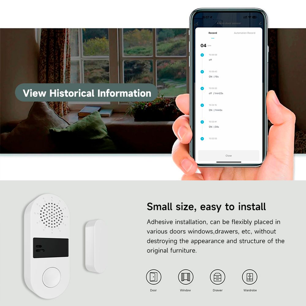 Sensor de Contacto Inalámbrico - Home Security Gate reseña y precio