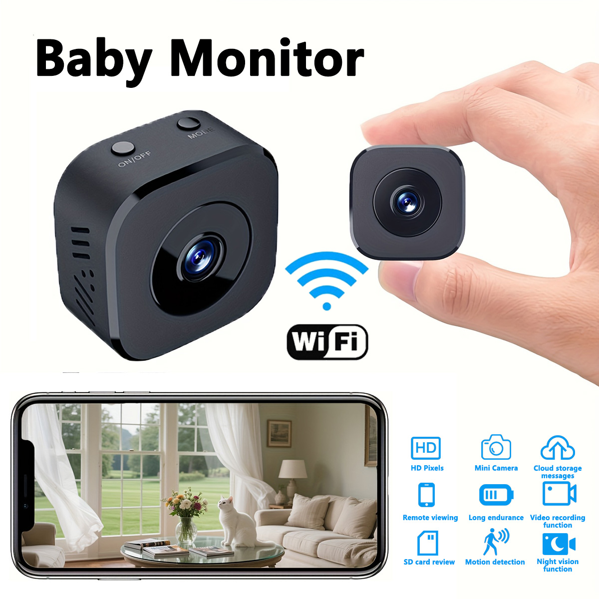 Mini cámara WiFi HD de 1080P,  - Home Security Wifi Camera reseña y precio