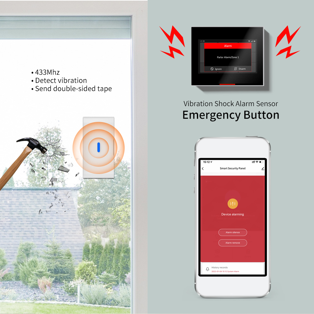 Sensor Inalámbrico de Vibració - Home Security Gate reseña y precio