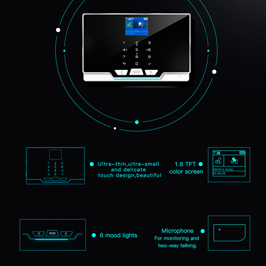 KERUI-Panel de alarma G20 WIFI - Keypad Alarm Panel reseña y precio